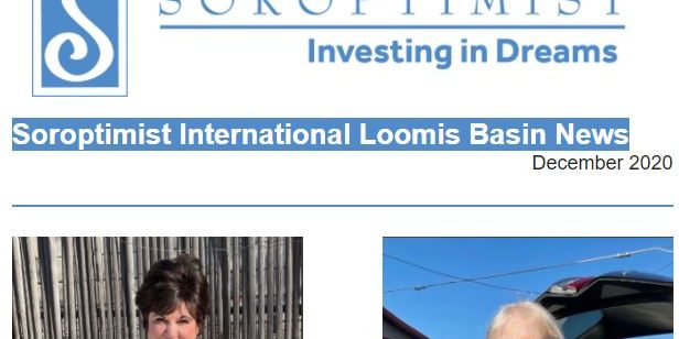 masthead of Dec 2020 newsletter